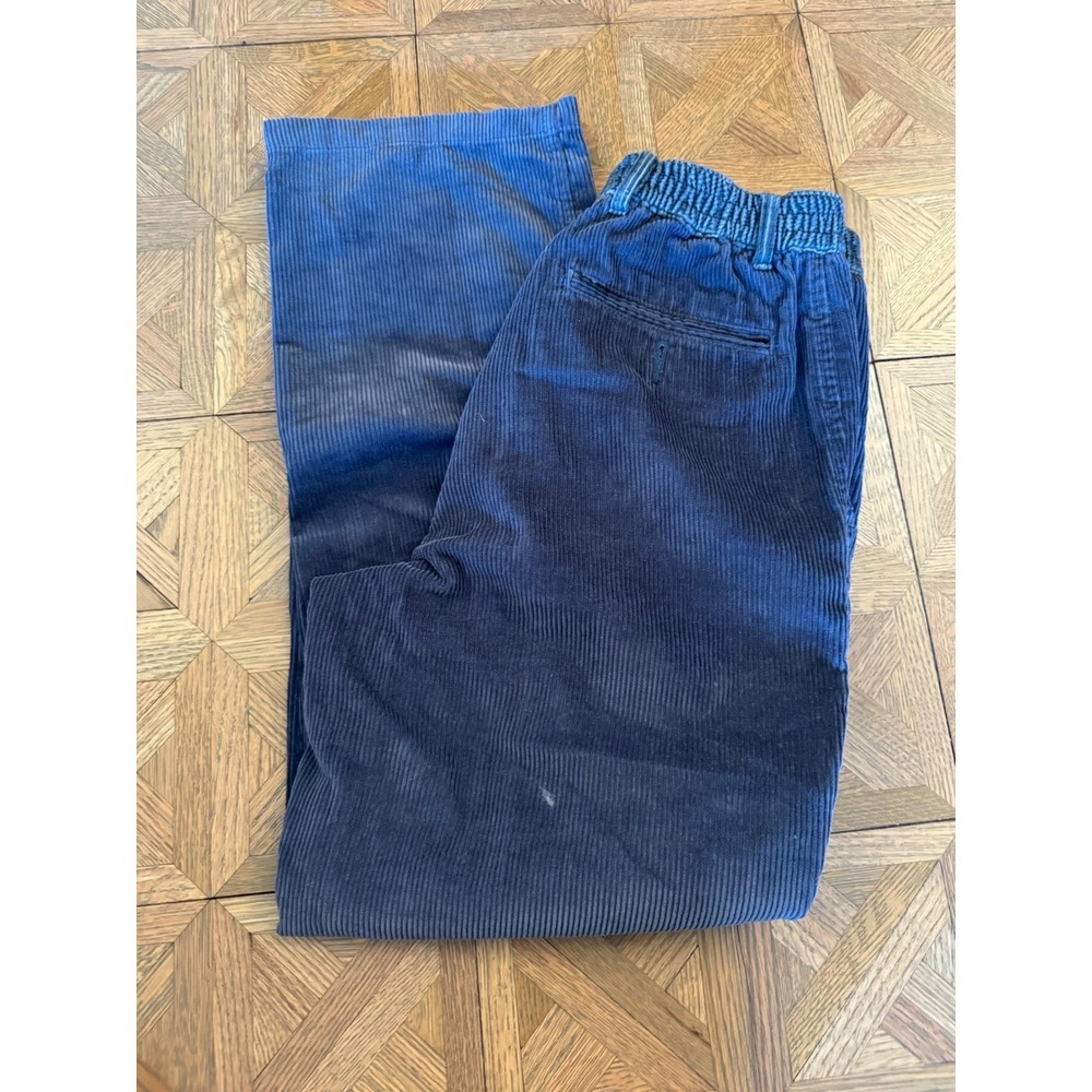 Towncraft Mens Blue Corduroy Pants‎ Elastic Waist 32x30 Wide Wale Trousers lot 7
